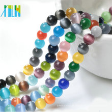 Multicolor Rodada Cat Eye Beads Jóias Fazendo Ofício Strand